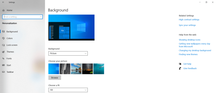 Microsoft Windows 10 바탕 화면을 변경하는 방법 - 개인 설정 메뉴