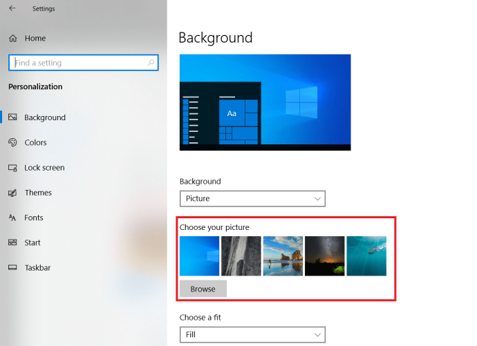 Microsoft Windows 10 바탕 화면을 변경하는 방법 - 개인화 찾아보기