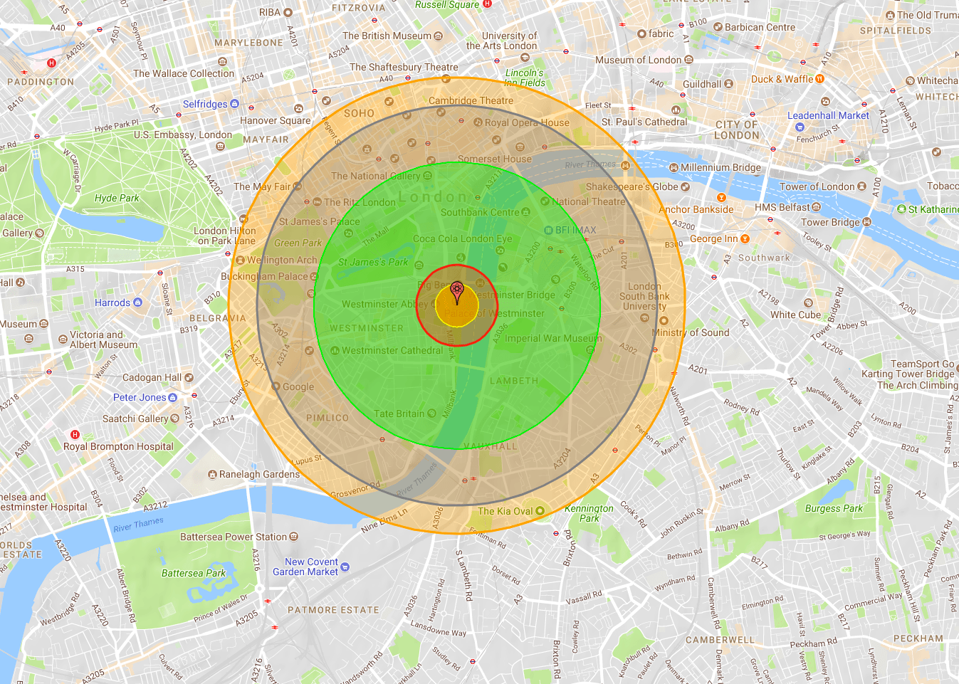 핵폭탄 지도는 핵 공격에서 생존할 가능성을 보여줍니다
