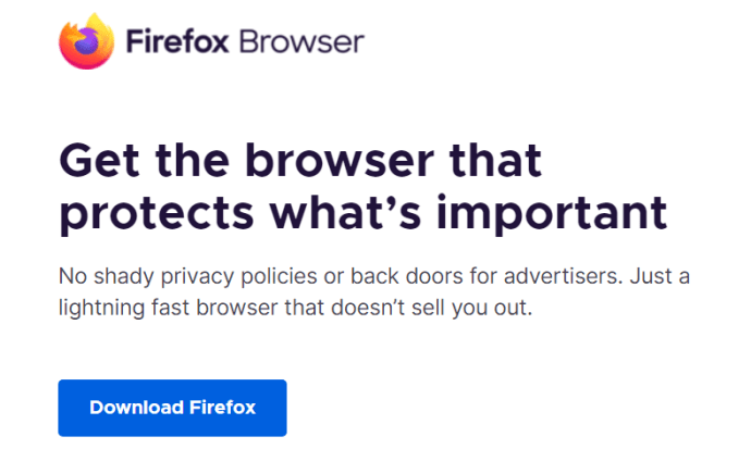 Pagina de pornire Firefox