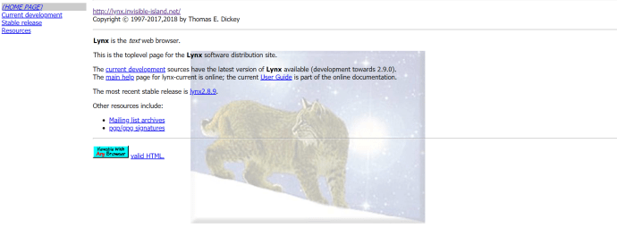 Page d'accueil Lynx