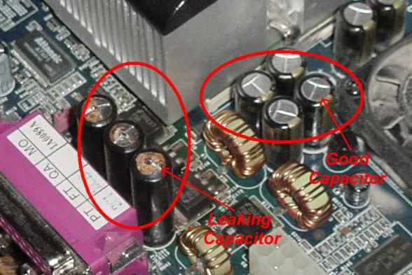 Diferența dintre un condensator bun și un condensator care trebuie înlocuit.