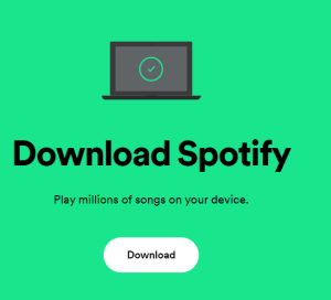 Страница загрузки Spotify