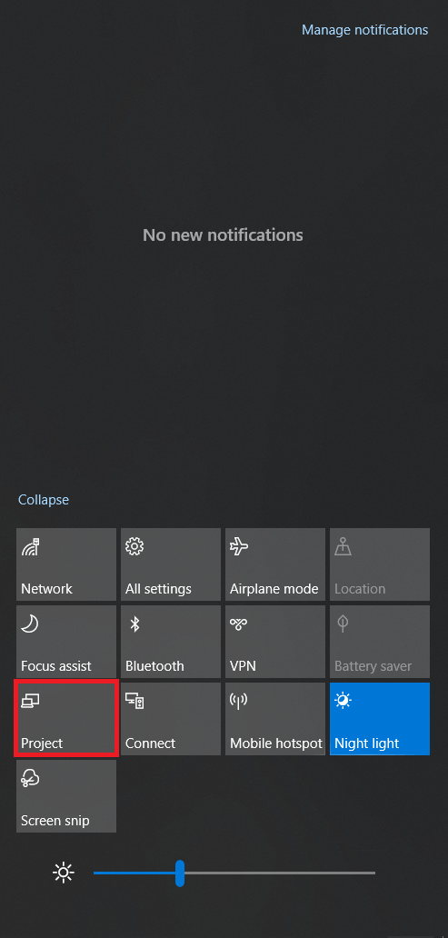 Windows 10 관리 센터 확장 보기