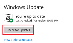 Meniul Windows Update 2