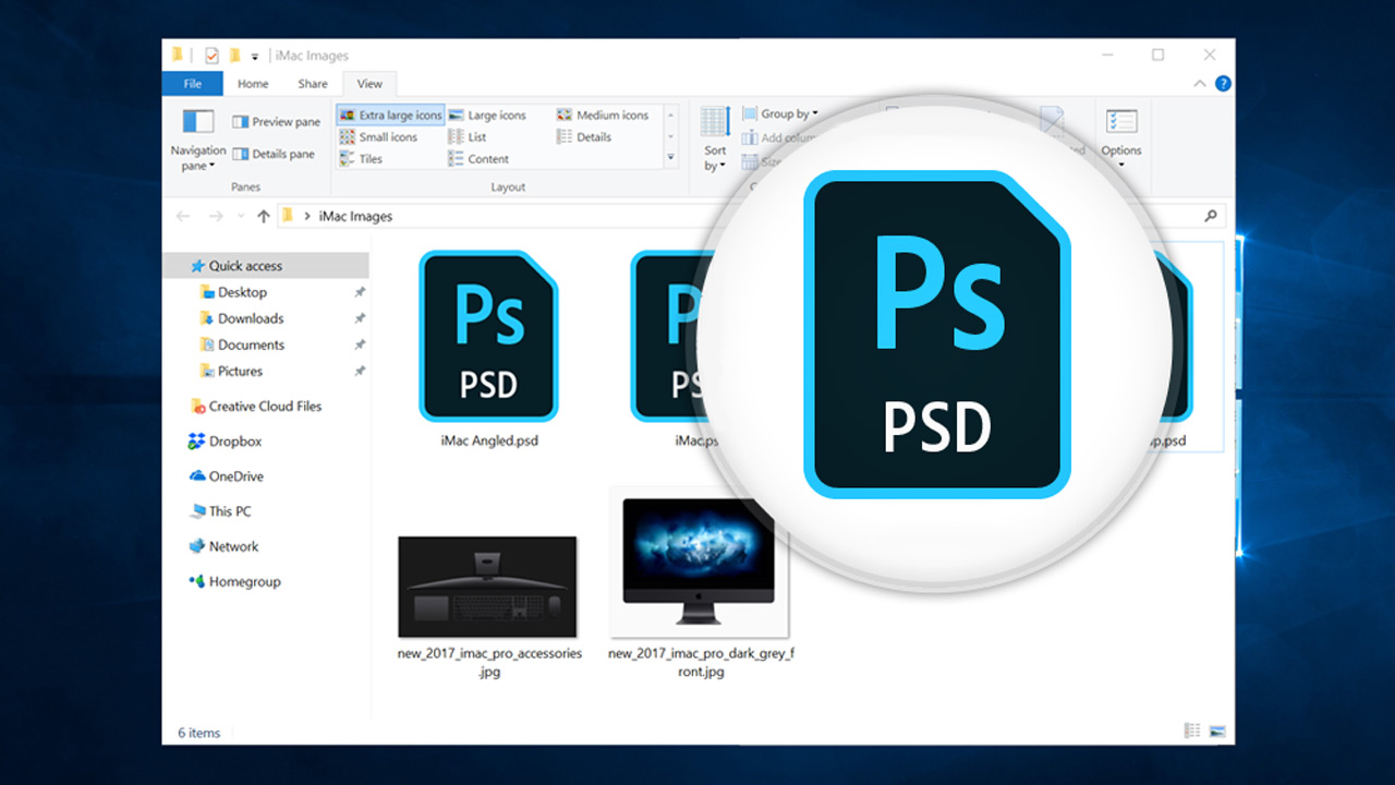 Windows 10 파일 탐색기에서 PSD 아이콘 미리보기를 표시하는 방법