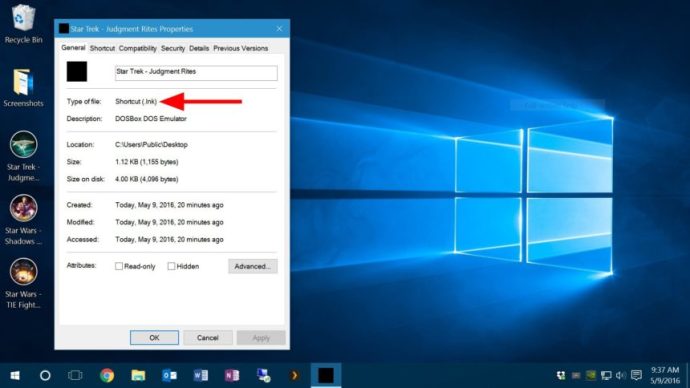 Windows 10 Verknüpfungseigenschaften