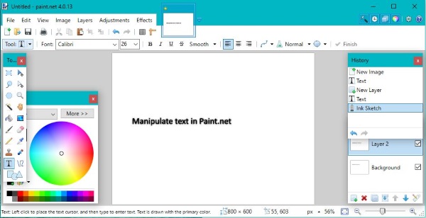 Как выделить и работать с текстом в Paint.net-2
