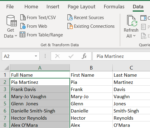 Excel çalışma sayfası