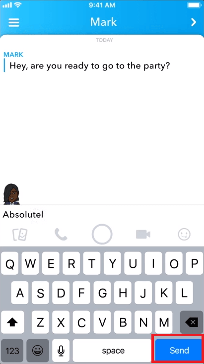 Mesaje text pe Snapchat